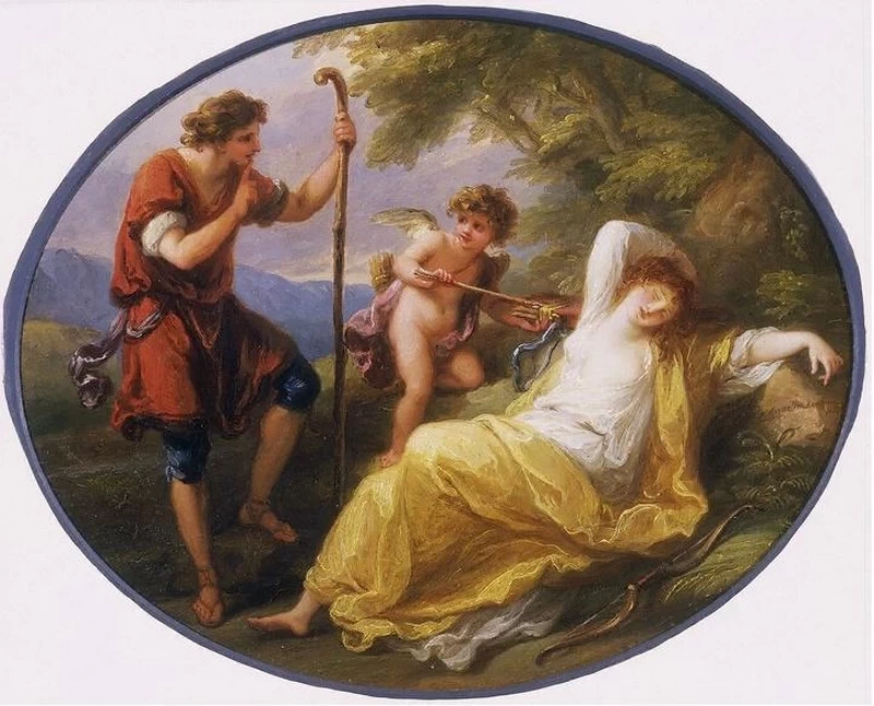 Angelika Kauffmann - 203, Una ninfa dormiente sorvegliata da un pastore, Victoria and Albert Museum, Londra